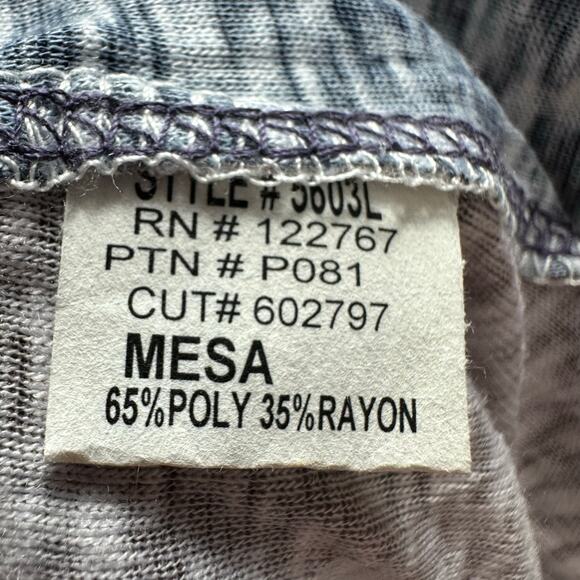 David Cline Abstract Blouse Womens XXL Long Sleeve Colorful Artsy Purple Top - Picture 6 of 7